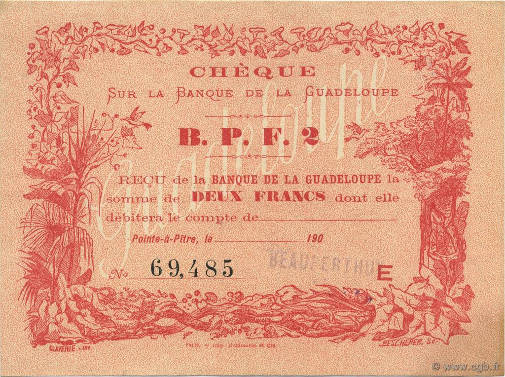 2 Francs GUADELOUPE  1900 P.20D pr.NEUF