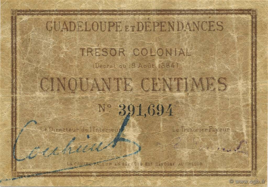 50 Centimes GUADELOUPE  1884 P.01a TB