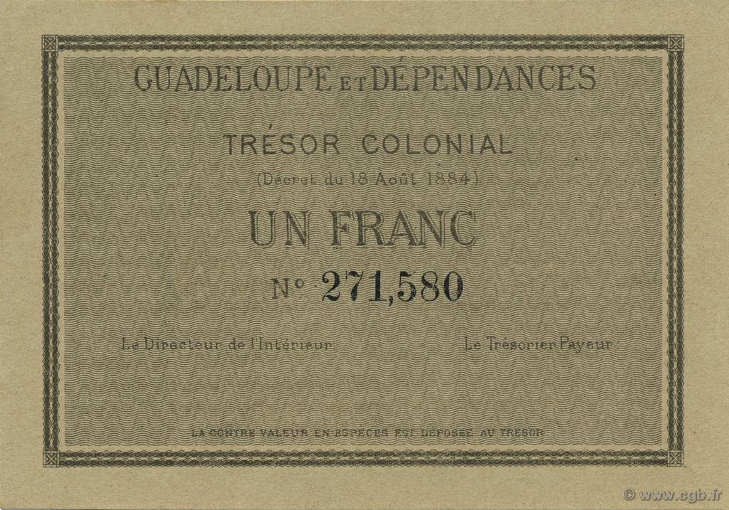1 Franc GUADELOUPE  1884 P.01A NEUF