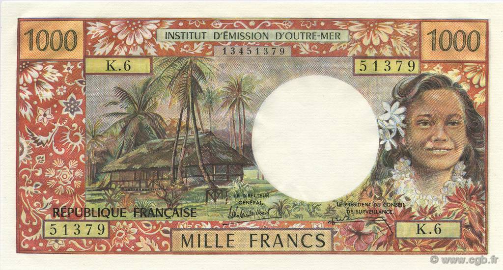 1000 Francs TAHITI  1985 P.27d NEUF