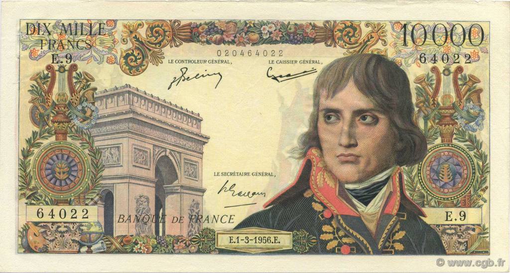 10000 Francs BONAPARTE FRANCE  1956 F.51.02 SUP