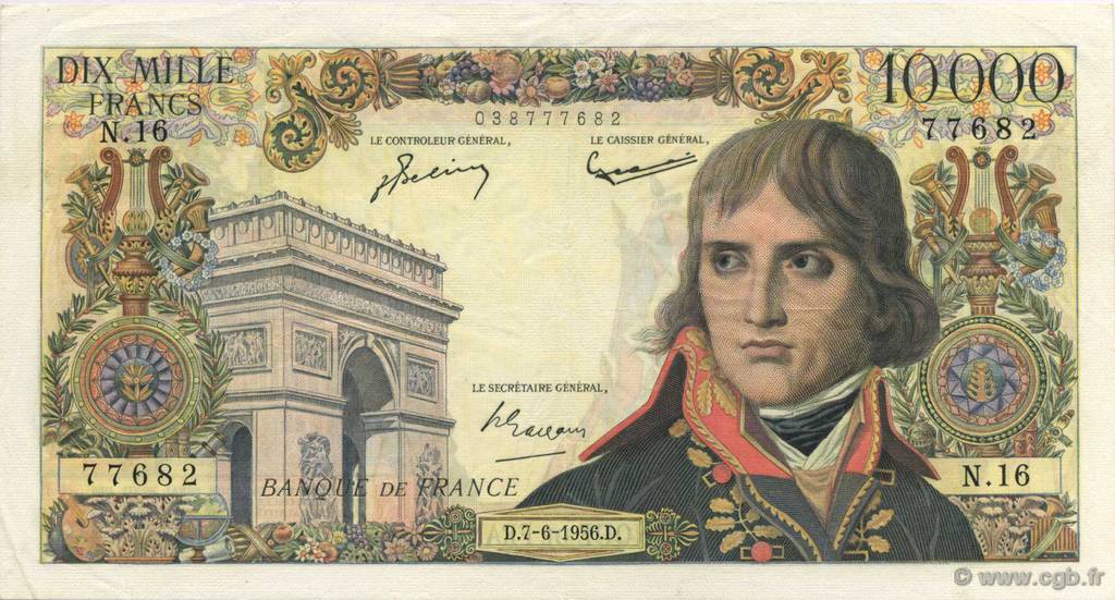 10000 Francs BONAPARTE FRANCE  1956 F.51.03 TTB