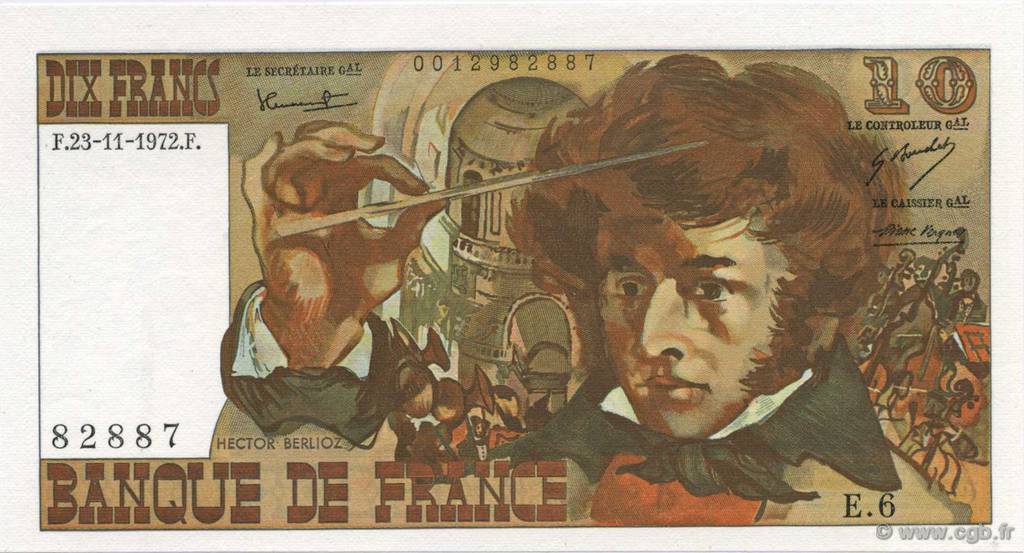 10 Francs BERLIOZ FRANCE  1972 F.63.01 NEUF