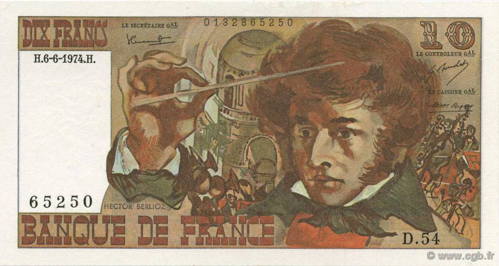10 Francs BERLIOZ FRANCE  1974 F.63.05 pr.NEUF