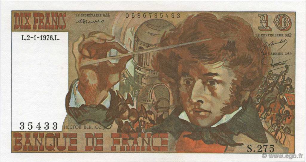 10 Francs BERLIOZ FRANCE  1976 F.63.16 pr.NEUF