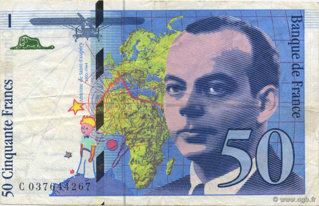 50 Francs SAINT-EXUPÉRY modifié FRANCE  1997 F.73.04 TTB+