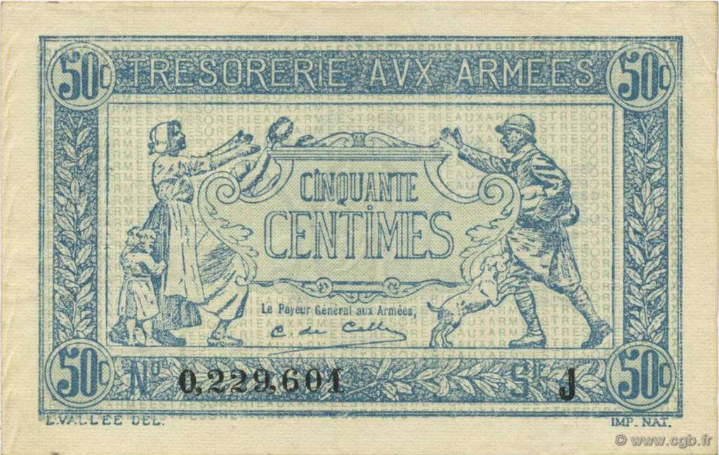 50 Centimes TRÉSORERIE AUX ARMÉES 1917 FRANCE  1917 VF.01.10 SUP