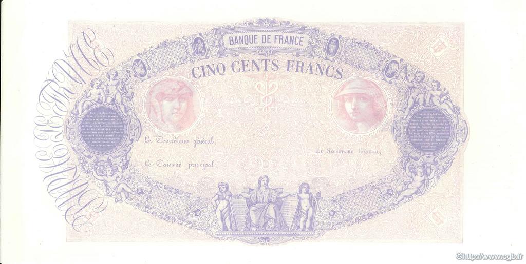 500 Francs BLEU ET ROSE FRANCE  1888 F.30.00Ed NEUF