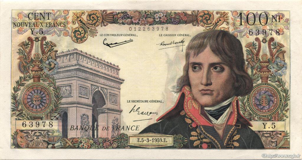 100 Nouveaux Francs BONAPARTE FRANCE  1959 F.59.01 SUP