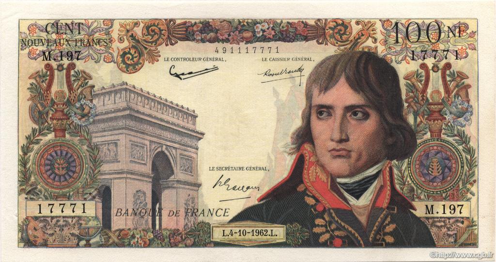 100 Nouveaux Francs BONAPARTE FRANCE  1962 F.59.17 SPL