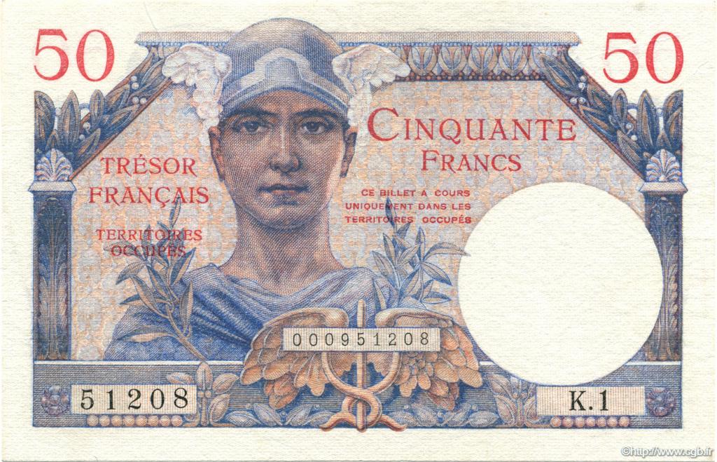 50 Francs Trésor Français FRANCE  1947 VF.31.01 XF-