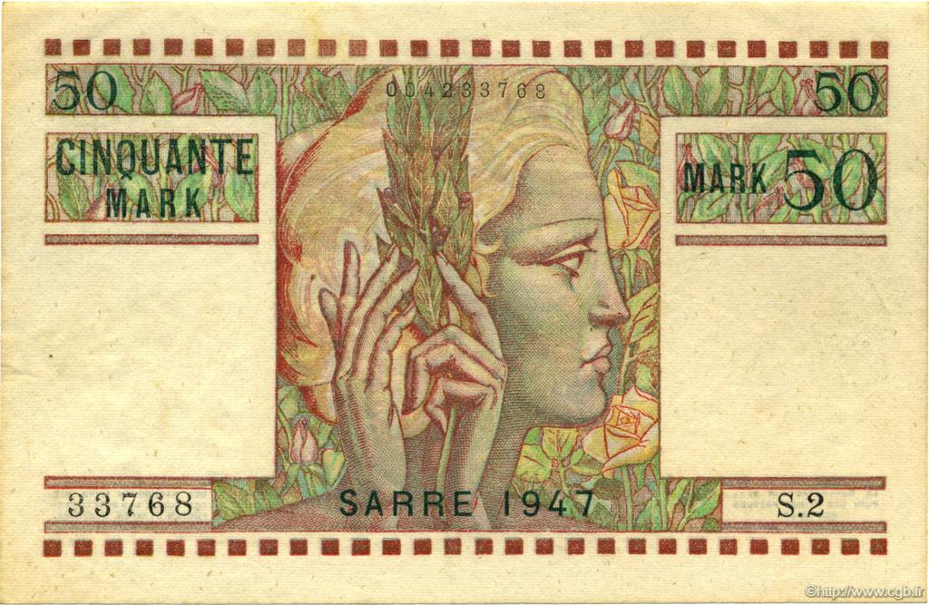 50 Mark SARRE FRANCE  1947 VF.48.01 SUP+