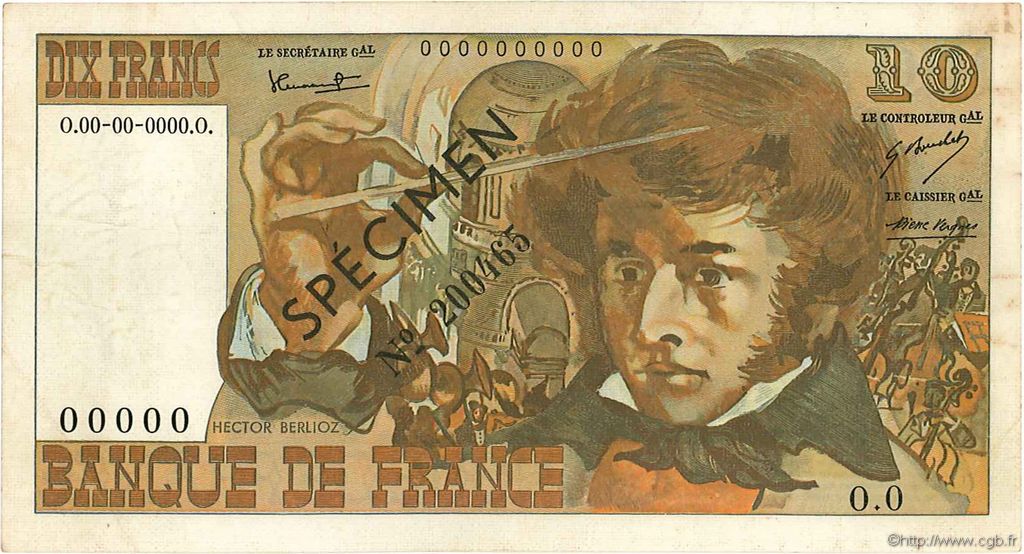 10 Francs BERLIOZ FRANCE  1972 F.63.01Sn TTB+
