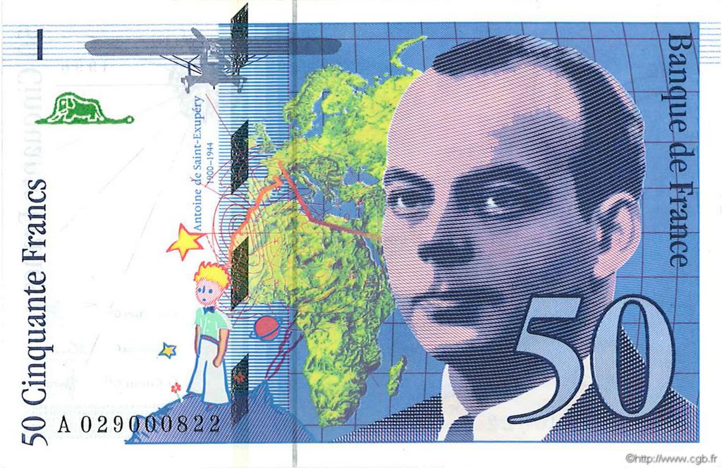 50 Francs SAINT-EXUPÉRY modifié FRANCE  1996 F.73.02 NEUF