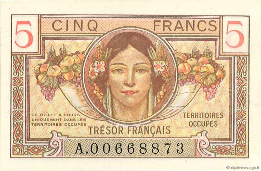5 Francs Trésor Français FRANCE  1947 VF.29.01 pr.NEUF