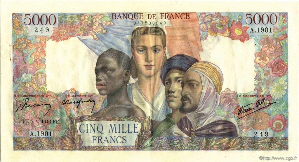 5000 Francs EMPIRE FRANÇAIS FRANCE  1946 F.47.50 pr.SPL