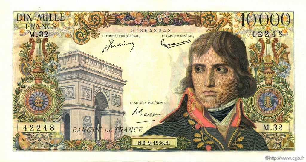 10000 Francs BONAPARTE FRANCE  1956 F.51.04 SPL