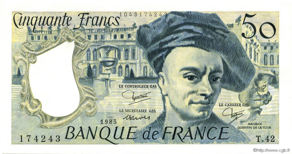 50 Francs QUENTIN DE LA TOUR FRANCE  1985 F.67.11 pr.NEUF