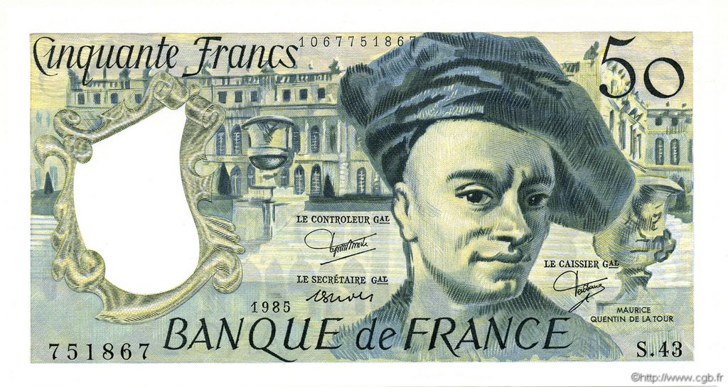 50 Francs QUENTIN DE LA TOUR FRANCE  1985 F.67.11 pr.NEUF