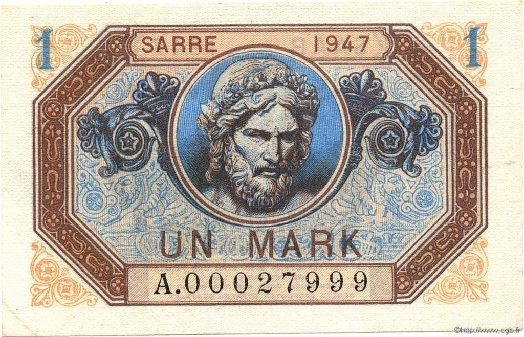 1 Mark SARRE FRANCE  1947 VF.44.01 SUP+