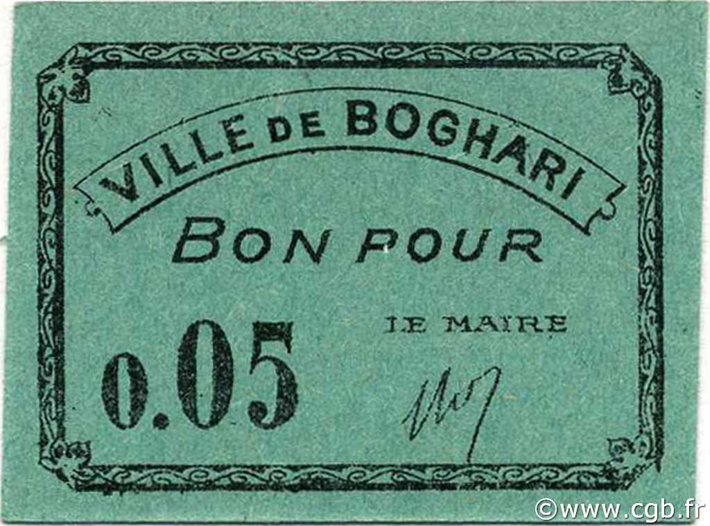 5 Centimes ALGÉRIE Boghari 1916 JPCV.01 NEUF