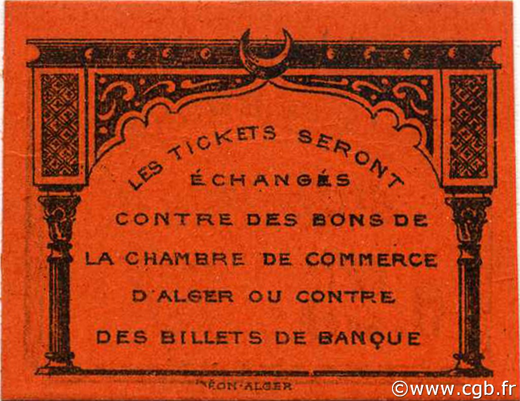 25 Centimes ALGÉRIE Boghari 1916 JPCV 03 p18 0537 Billets