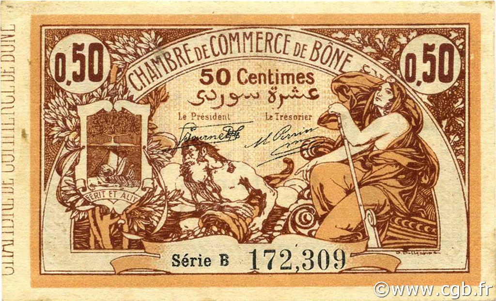 50 Centimes ALGÉRIE Bône 1918 JP.138.06 SPL