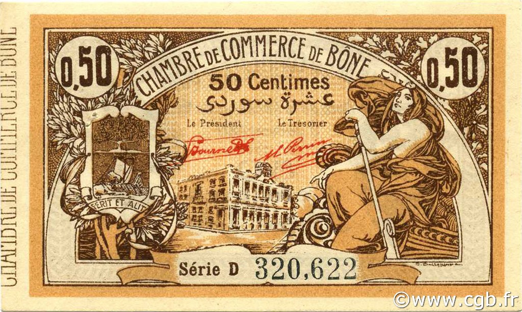 50 Centimes ALGÉRIE Bône 1921 JP.138.14 SUP+