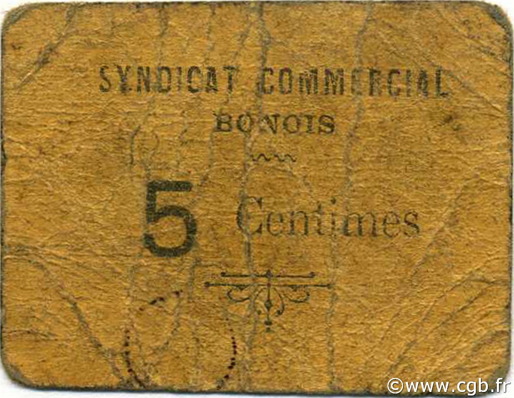5 Centimes ALGÉRIE Bône 1916 JPCV.07 TB