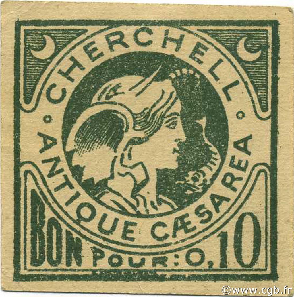 10 Centimes ALGÉRIE Cherchell 1916 JPCV.02 pr.NEUF