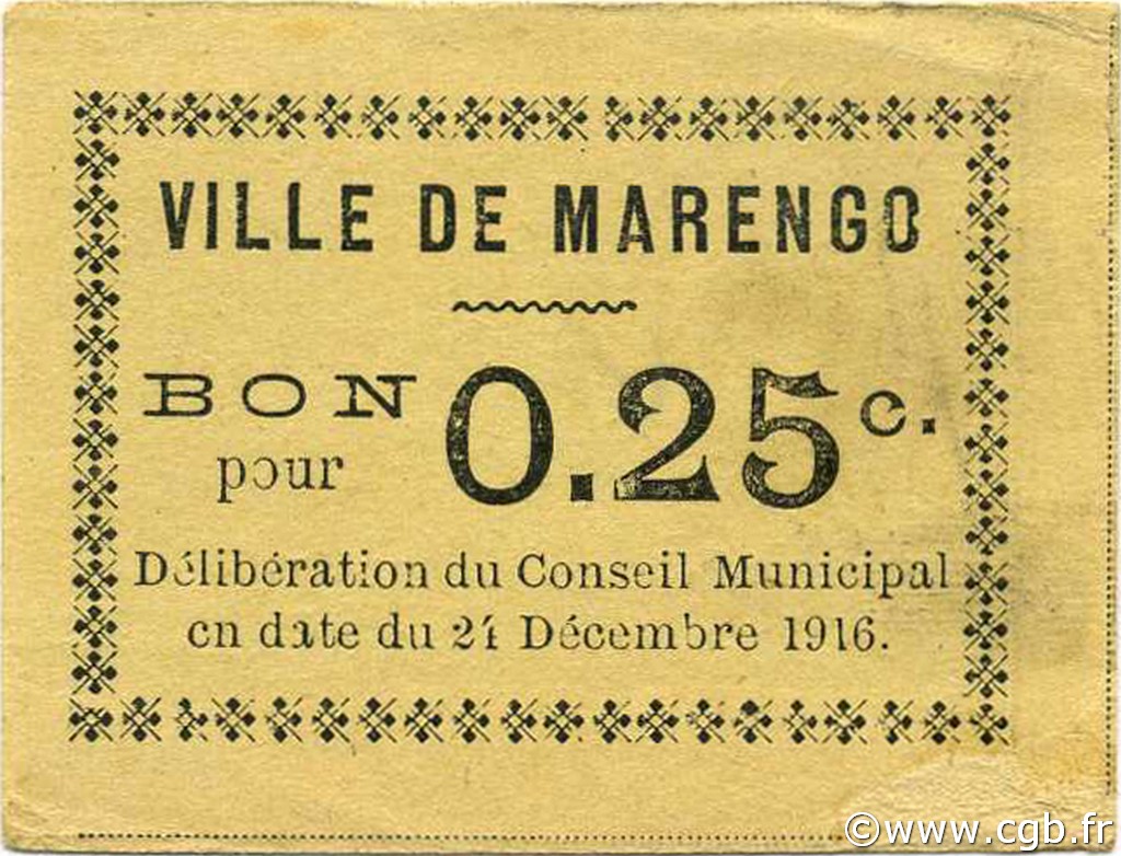 25 Centimes ALGÉRIE Marengo 1916 JPCV.06 SUP+