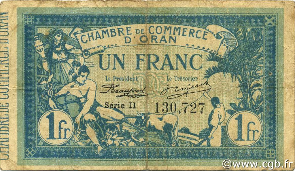 1 Franc ALGÉRIE Oran 1915 JP.141.08 TB