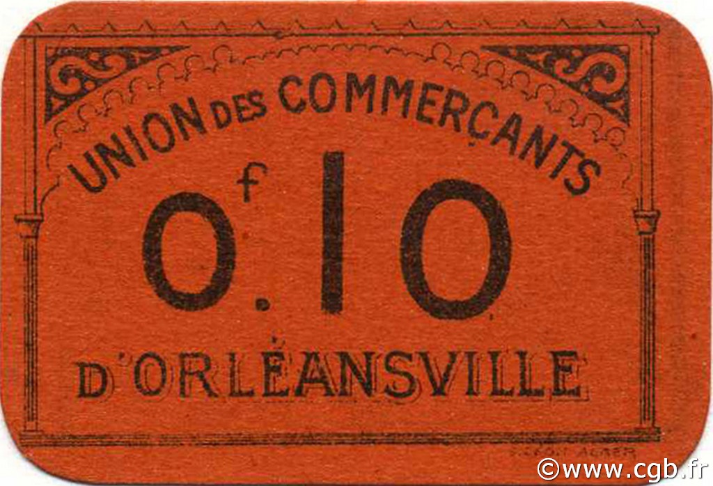 10 Centimes ALGÉRIE Orleansville 1916 JPCV.11 SPL