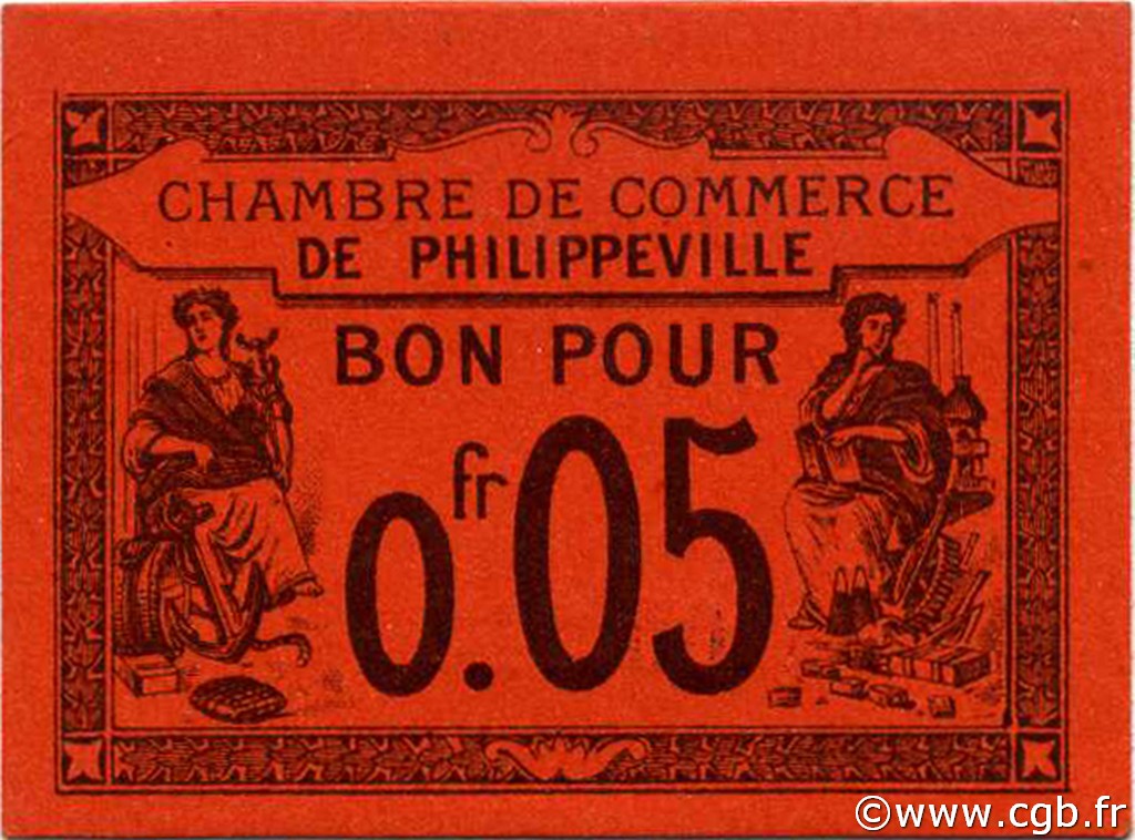 5 Centimes ALGÉRIE Philippeville 1915 JP.12 NEUF