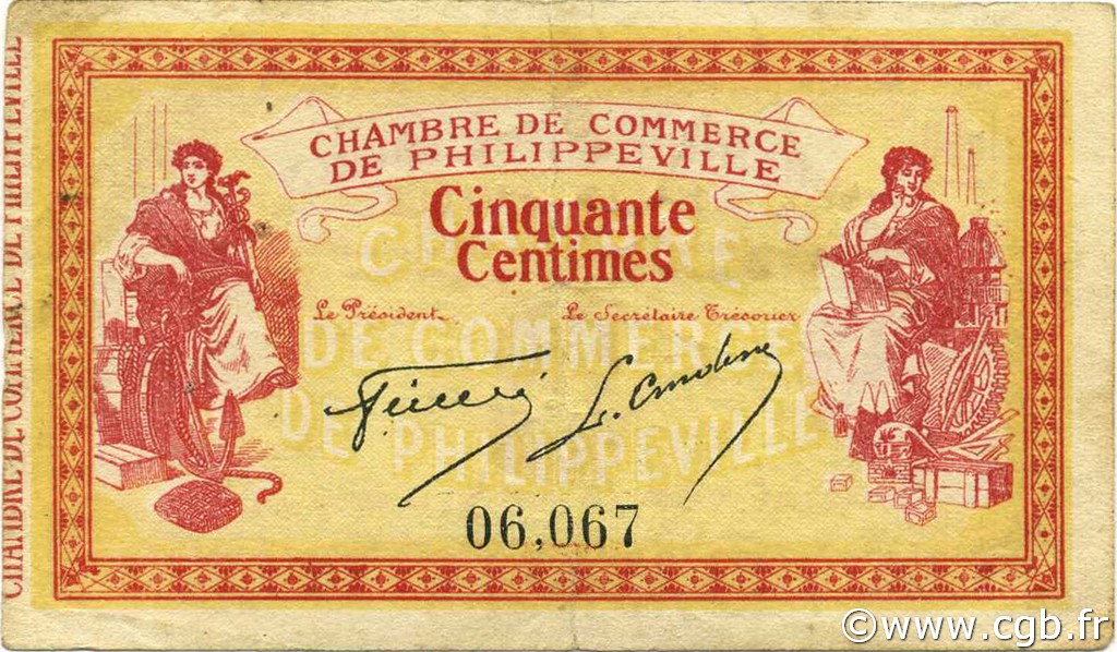 50 Centimes ALGÉRIE Philippeville 1914 JP.142.01 TTB