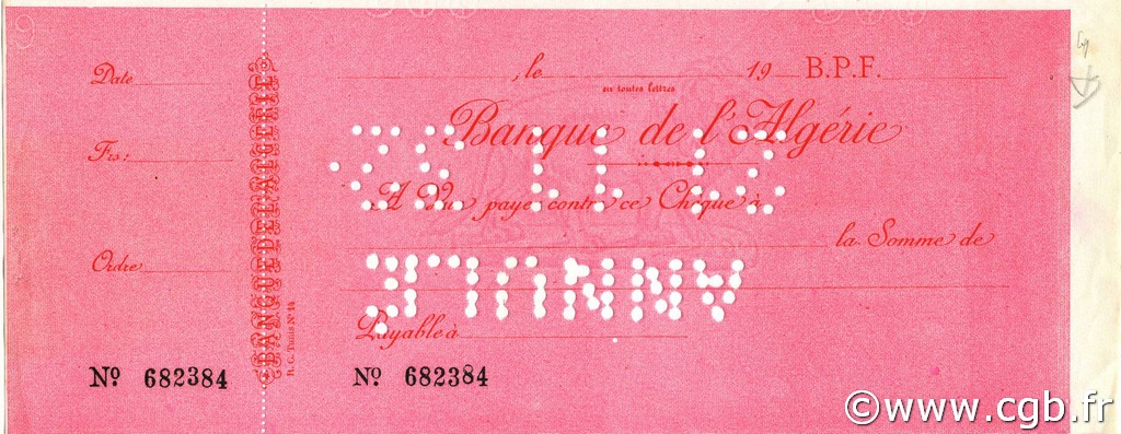 100 Francs ALGÉRIE  1932 P.-- SUP