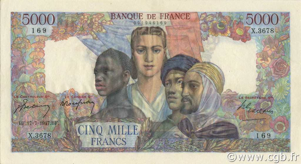 5000 Francs EMPIRE FRANÇAIS FRANCE  1947 F.47.61 SUP à SPL