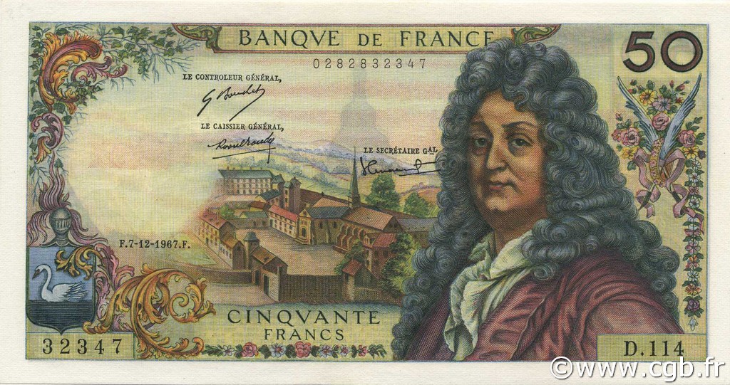 50 Francs RACINE FRANCE  1967 F.64.10 pr.NEUF