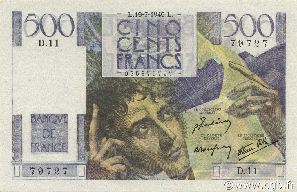 500 Francs CHATEAUBRIAND FRANCE  1945 F.34.01 pr.NEUF