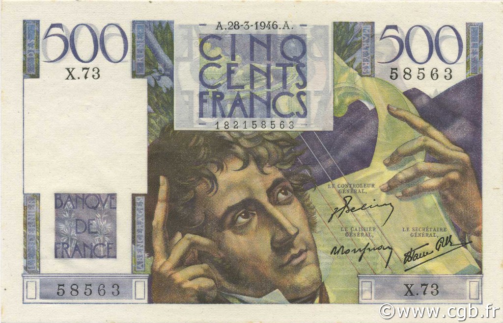 500 Francs CHATEAUBRIAND FRANCE  1946 F.34.05 pr.NEUF