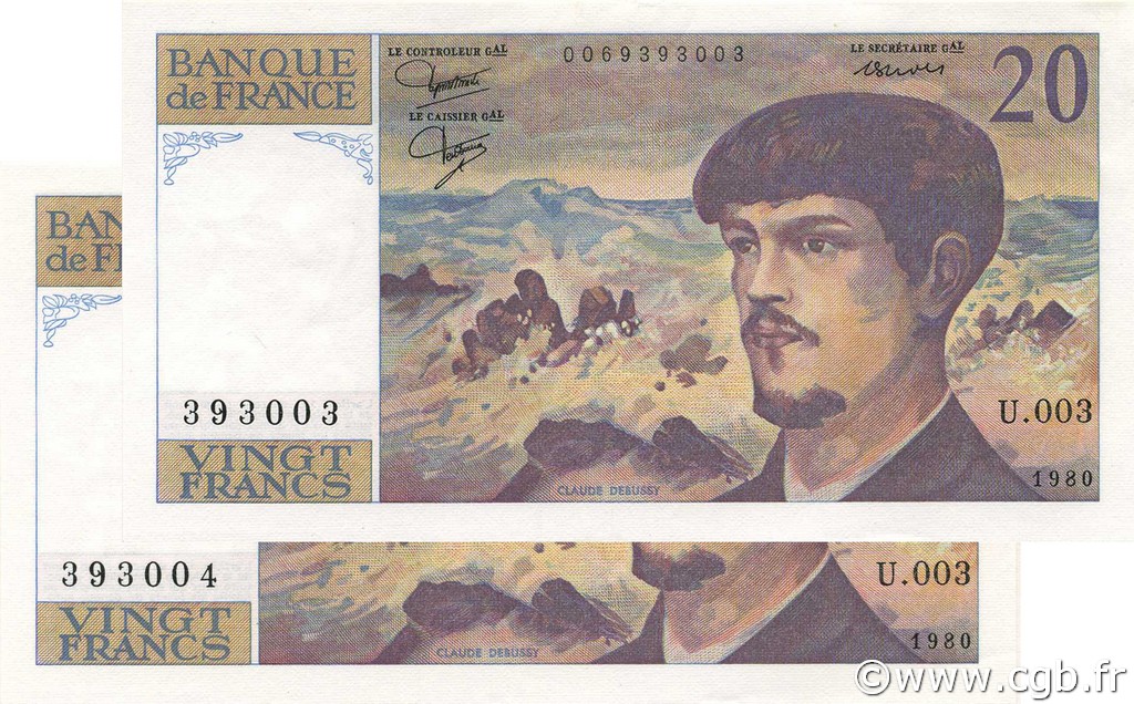 20 Francs DEBUSSY FRANCE  1980 F.66.01 pr.NEUF