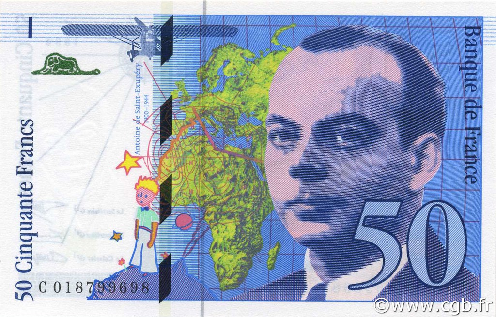 50 Francs SAINT-EXUPÉRY modifié FRANCE  1994 F.73.01c pr.NEUF
