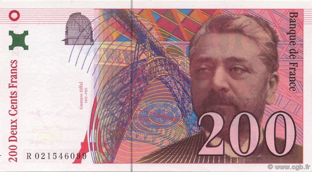 200 Francs EIFFEL Sans STRAP FRANCE  1996 F.75f4.02 NEUF
