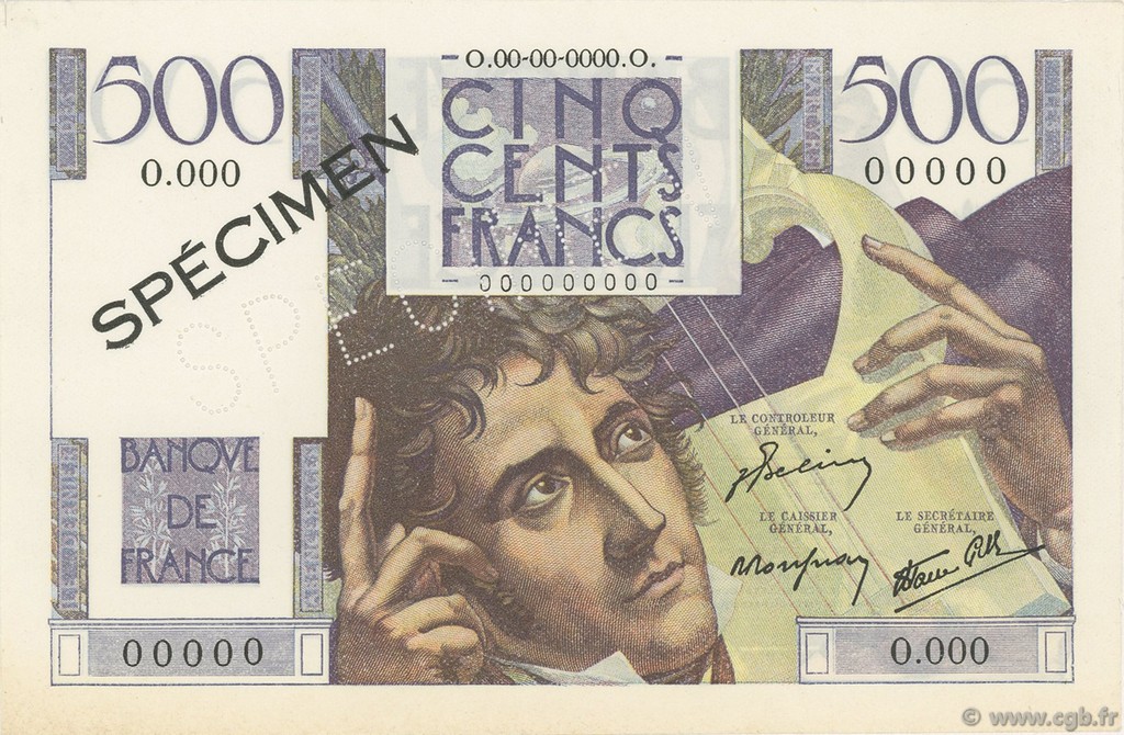 500 Francs CHATEAUBRIAND FRANCE  1945 F.34.00Ed SPL+