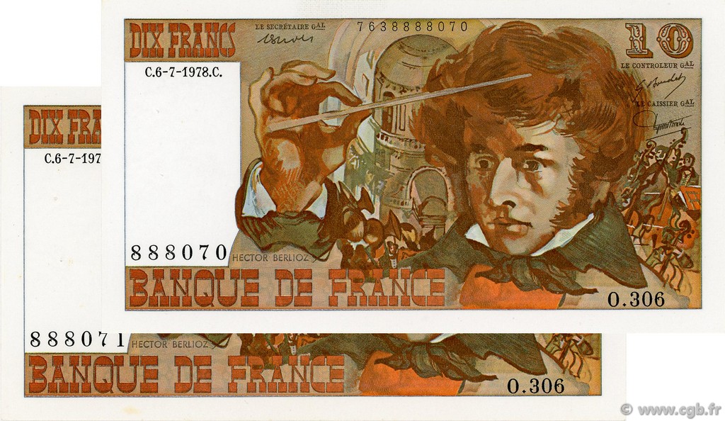 10 Francs BERLIOZ FRANCE  1978 F.63.25 AU