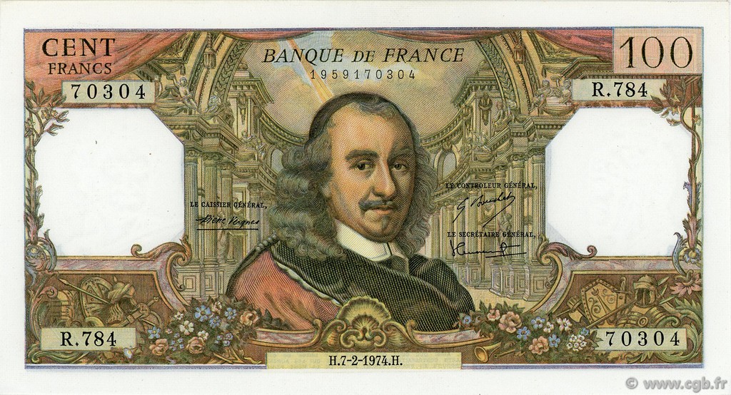 100 Francs CORNEILLE FRANCE  1974 F.65.45 pr.NEUF