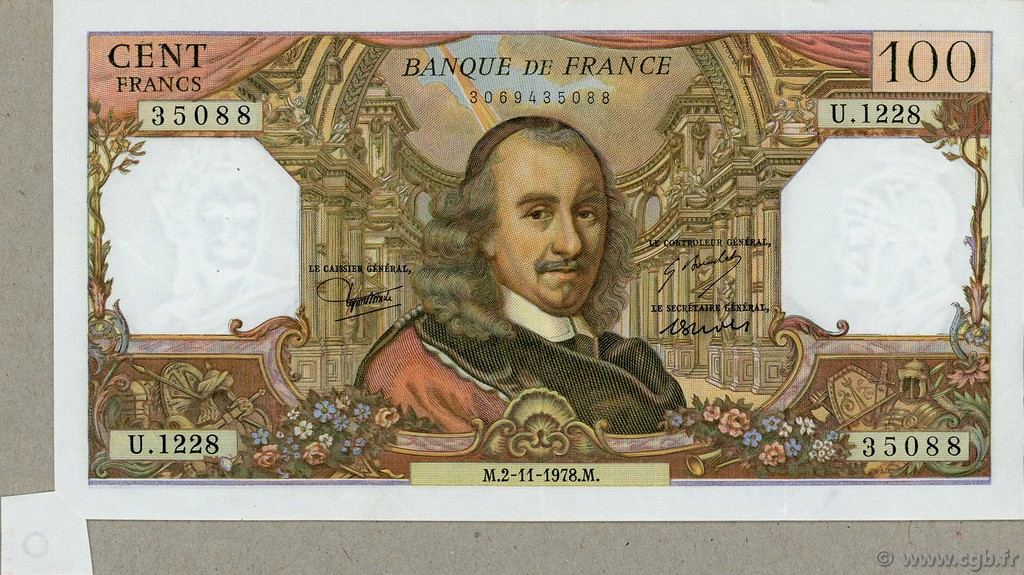100 Francs CORNEILLE Fauté FRANCE  1978 F.65.64 TTB+
