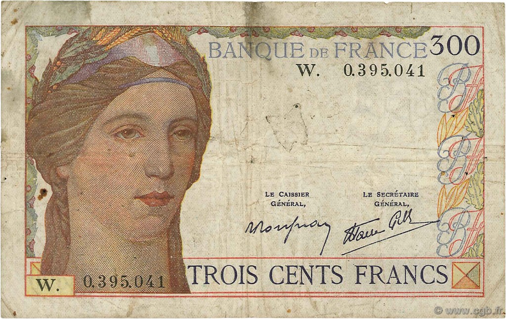 300 Francs FRANCE  1938 F.29.02 pr.TB