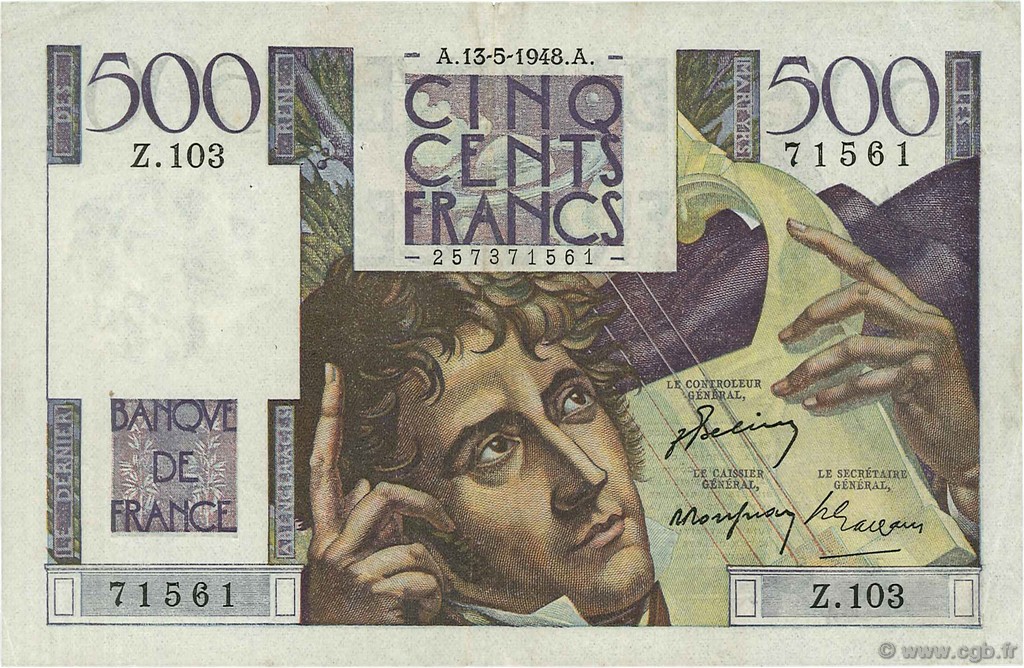 500 Francs CHATEAUBRIAND FRANCE  1948 F.34.08 TTB