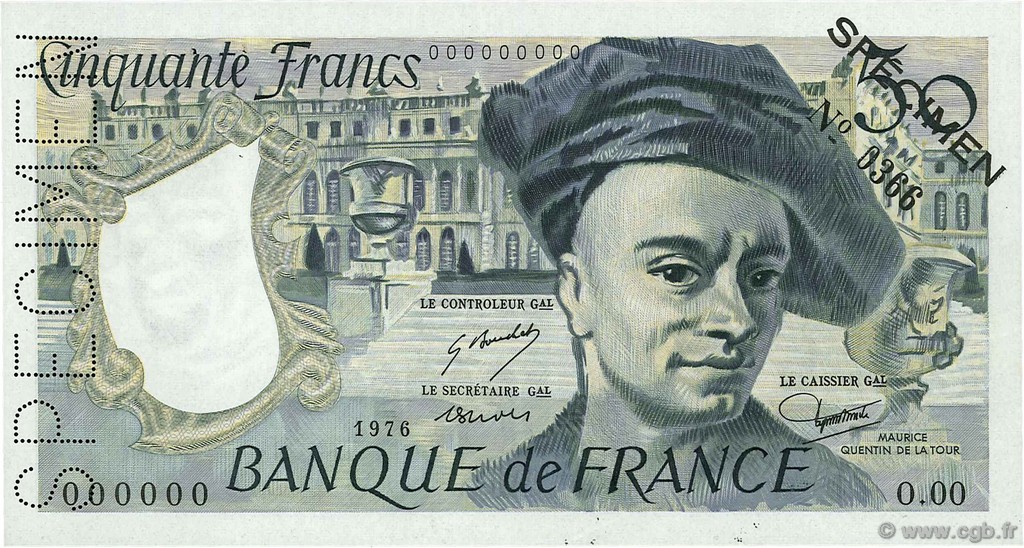 50 Francs QUENTIN DE LA TOUR FRANCE  1976 F.67.01Spn SUP
